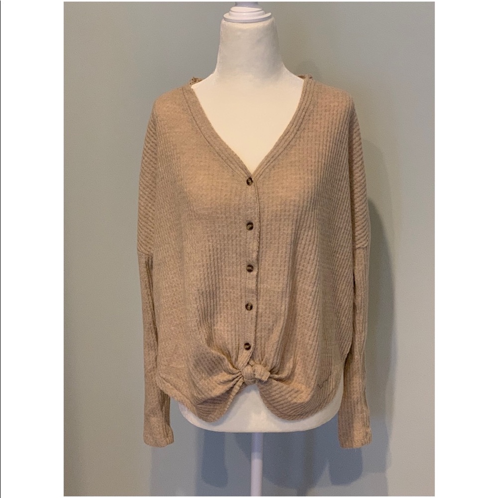 Urban Outfitters Oversized Thermal Button Top